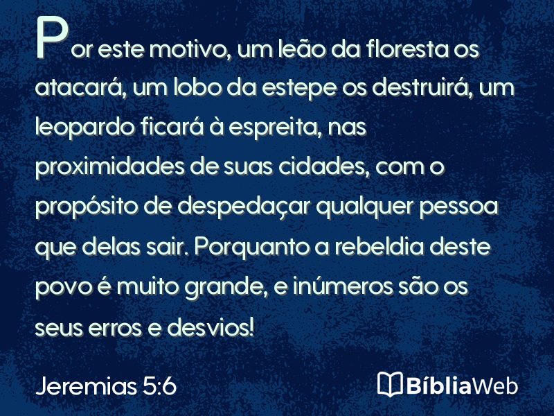 Jeremias 5:6 em imagem para compartilhar