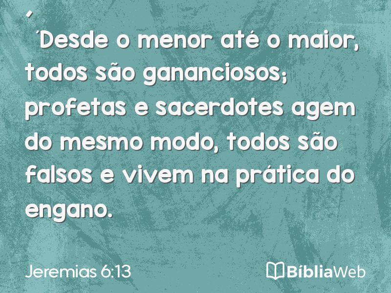 Jeremias 6:13 em imagem para compartilhar