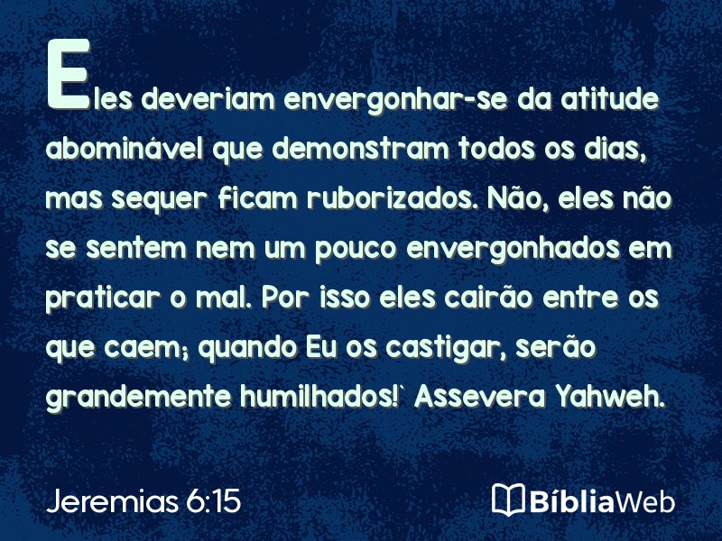 Jeremias 6:15 em imagem para compartilhar