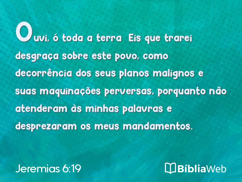 Jeremias 6:19 em imagem para compartilhar