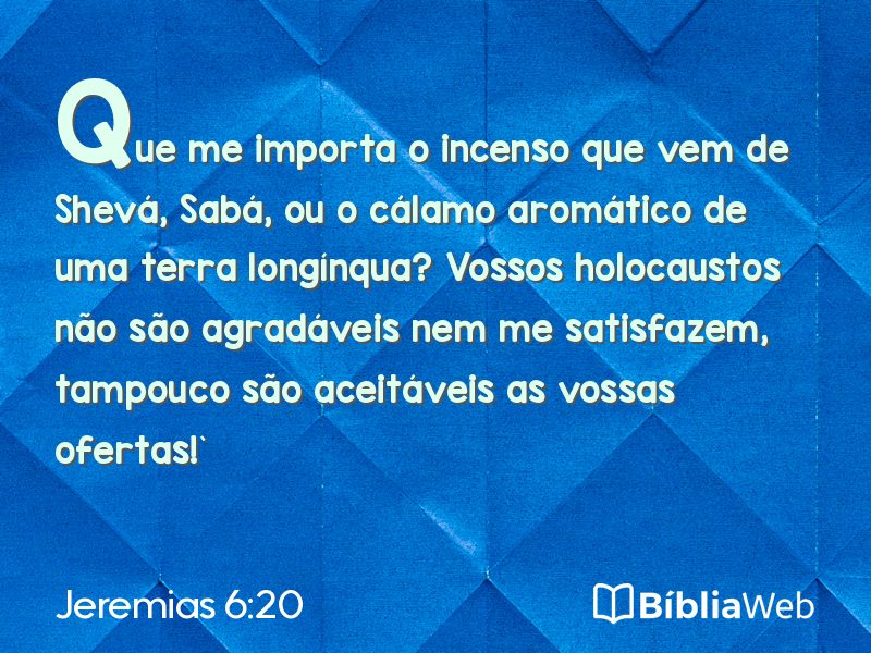 Jeremias 6:20 em imagem para compartilhar
