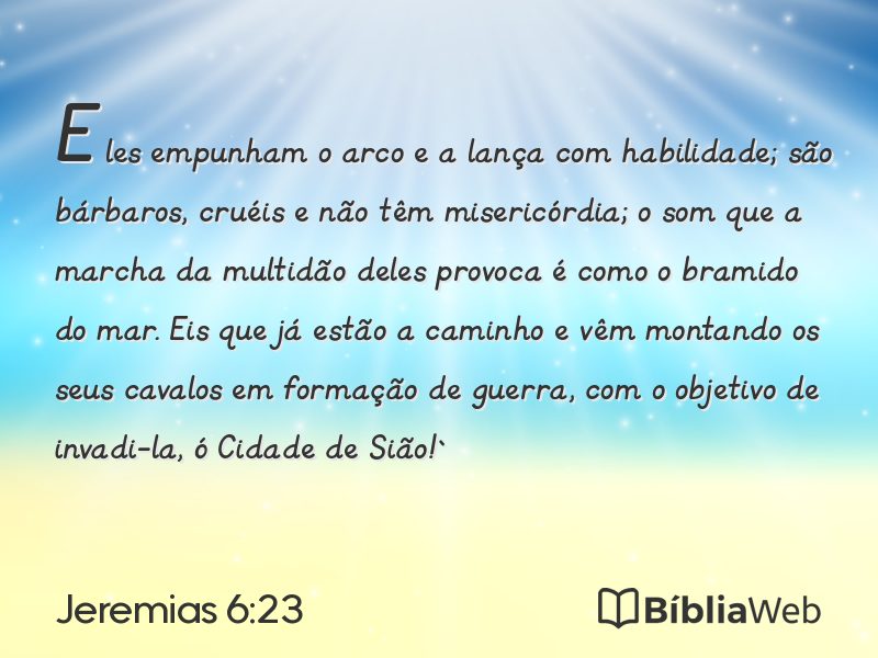 Jeremias 6:23 em imagem para compartilhar