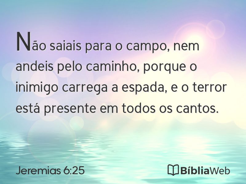 Jeremias 6:25 em imagem para compartilhar