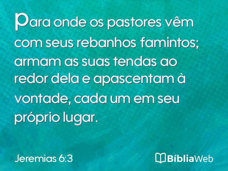 Jeremias 6:3 em imagem para compartilhar