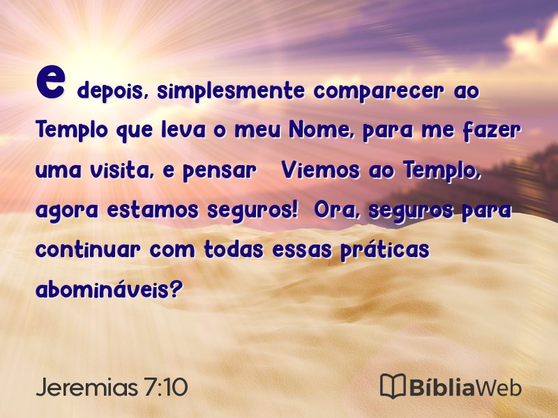 Jeremias 7:10 em imagem para compartilhar