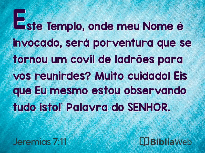 Jeremias 7:11 em imagem para compartilhar