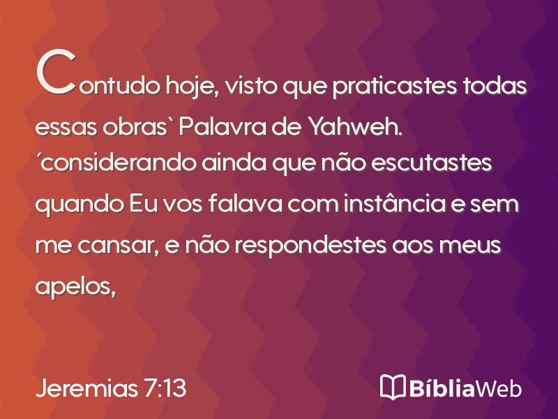 Jeremias 7:13 em imagem para compartilhar