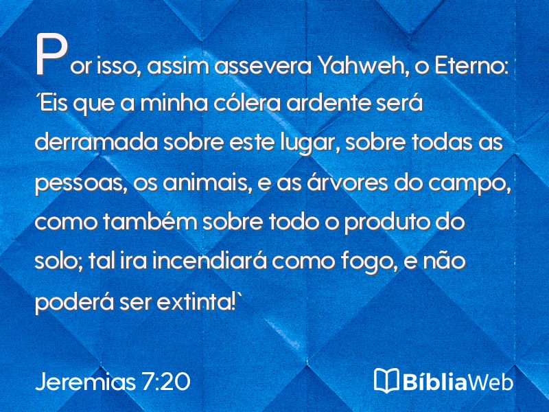 Jeremias 7:20 em imagem para compartilhar