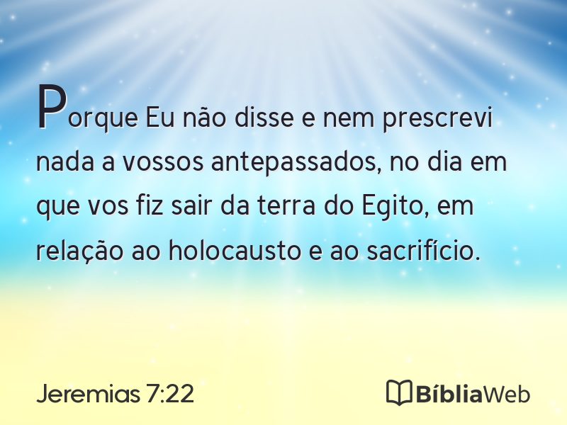 Jeremias 7:22 em imagem para compartilhar