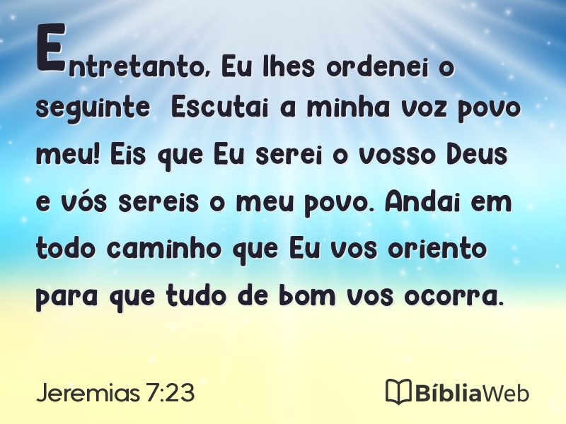 Jeremias 7:23 em imagem para compartilhar