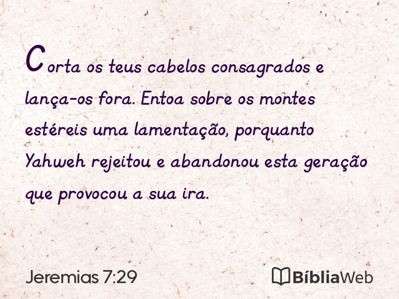 Jeremias 7:29 em imagem para compartilhar