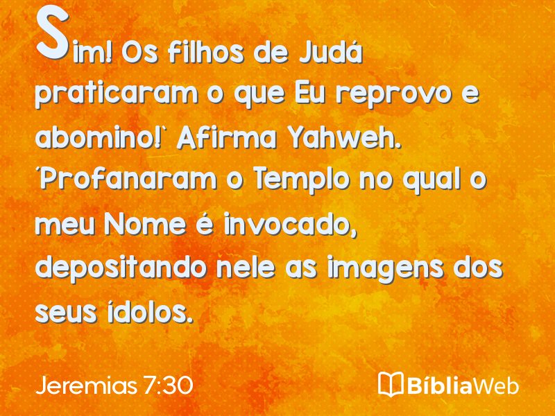 Jeremias 7:30 em imagem para compartilhar