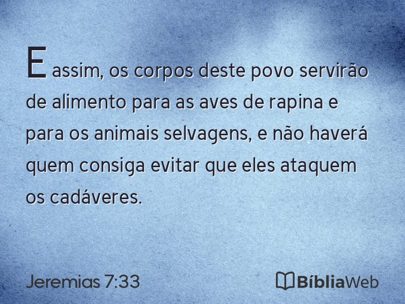 Jeremias 7:33 em imagem para compartilhar