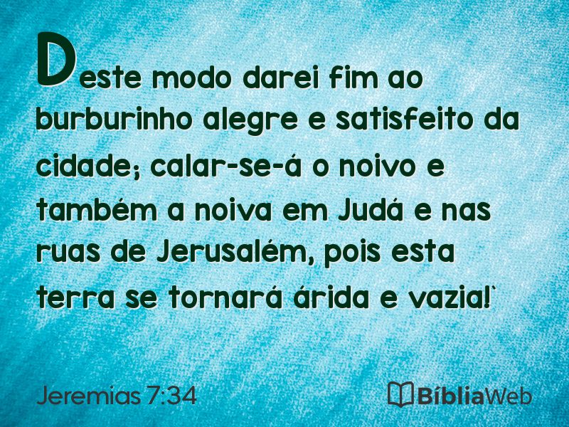 Jeremias 7:34 em imagem para compartilhar