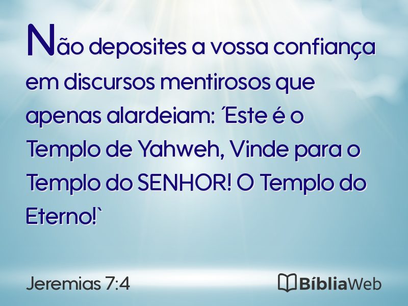 Jeremias 7:4 em imagem para compartilhar