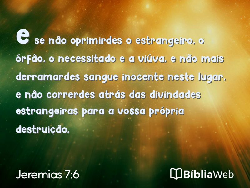 Jeremias 7:6 em imagem para compartilhar