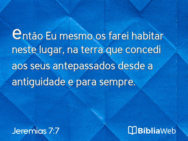 Jeremias 7:7 em imagem para compartilhar