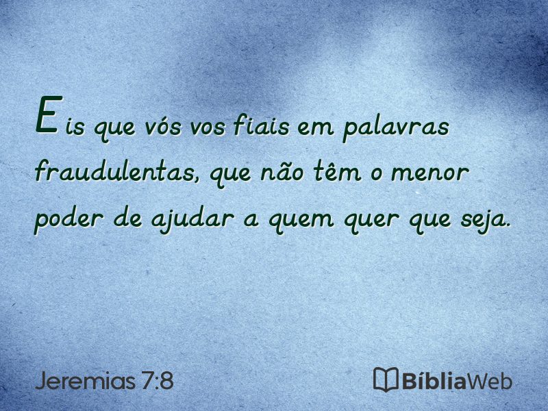Jeremias 7:8 em imagem para compartilhar