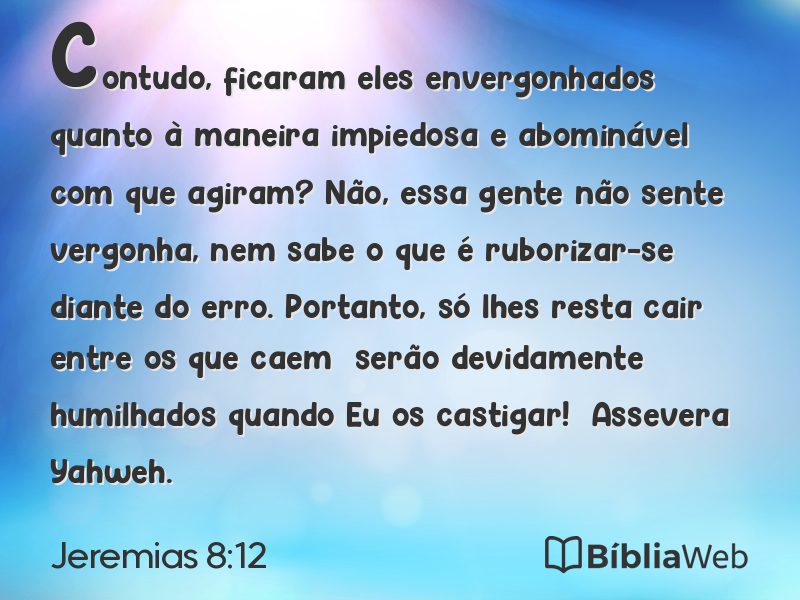 Jeremias 8:12 em imagem para compartilhar