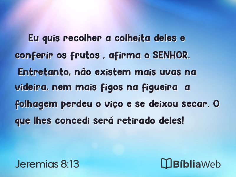 Jeremias 8:13 em imagem para compartilhar