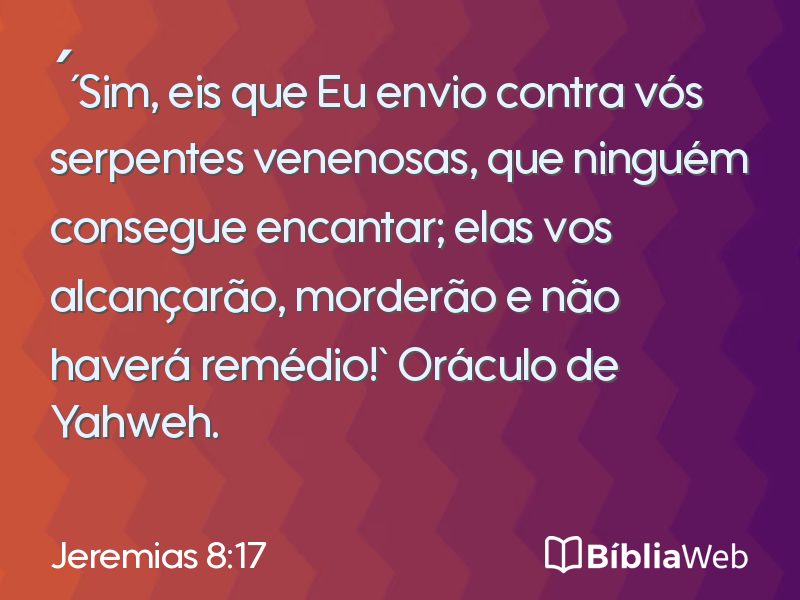 Jeremias 8:17 em imagem para compartilhar