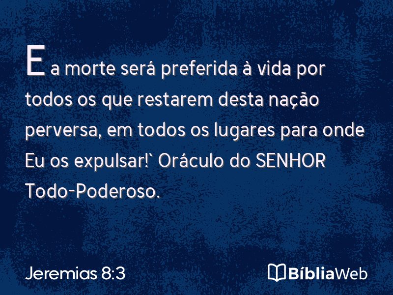 Jeremias 8:3 em imagem para compartilhar