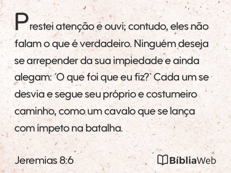 Jeremias 8:6 em imagem para compartilhar