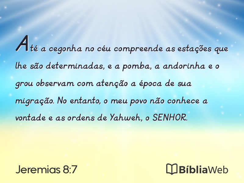 Jeremias 8:7 em imagem para compartilhar