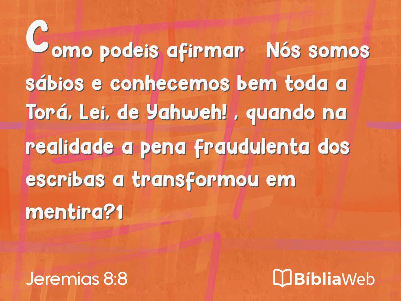 Jeremias 8:8 em imagem para compartilhar