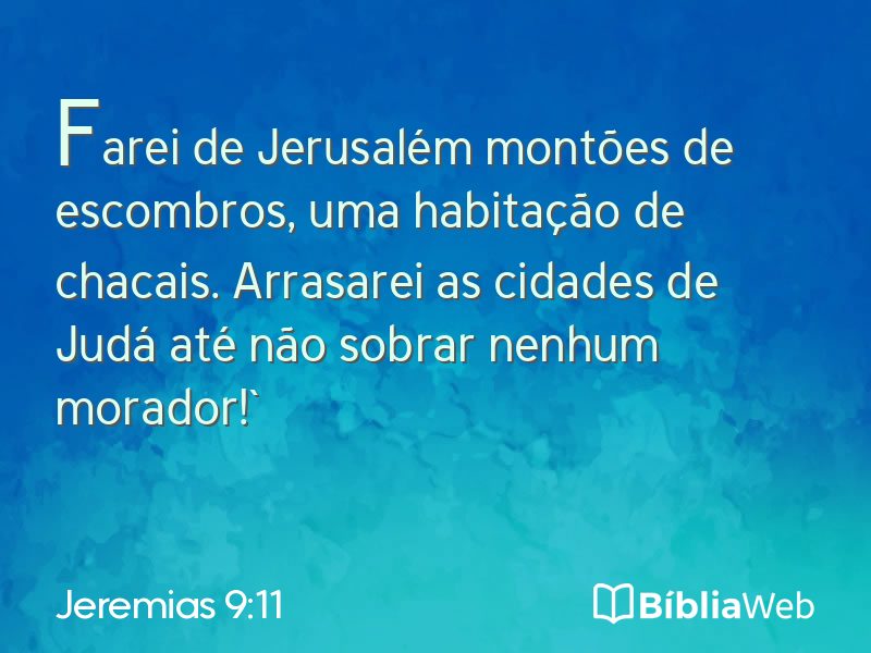 Jeremias 9:11 em imagem para compartilhar