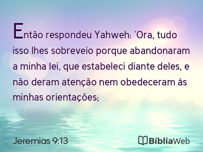 Jeremias 9:13 em imagem para compartilhar
