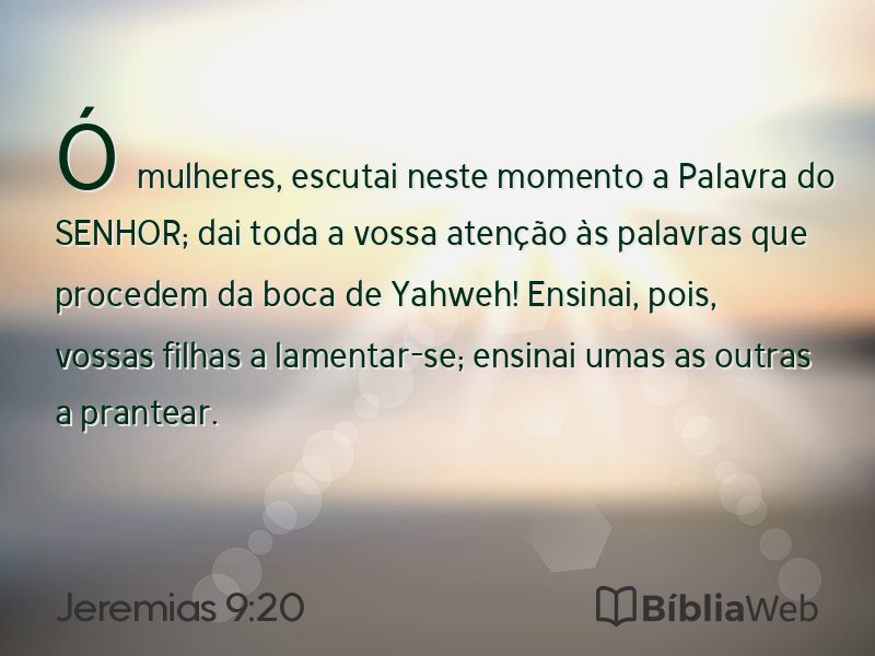 Jeremias 9:20 em imagem para compartilhar