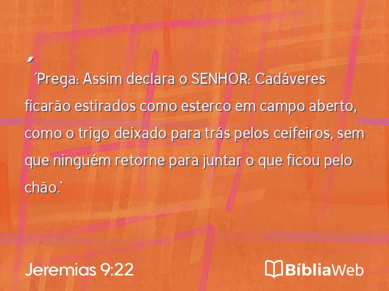 Jeremias 9:22 em imagem para compartilhar