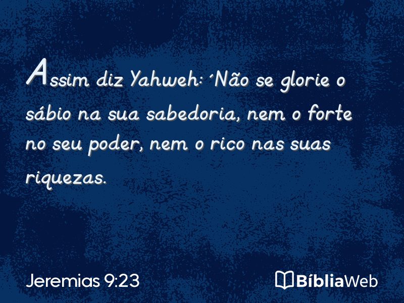 Jeremias 9:23 em imagem para compartilhar