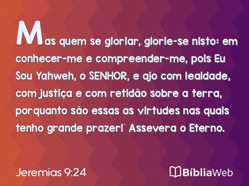 Jeremias 9:24 em imagem para compartilhar