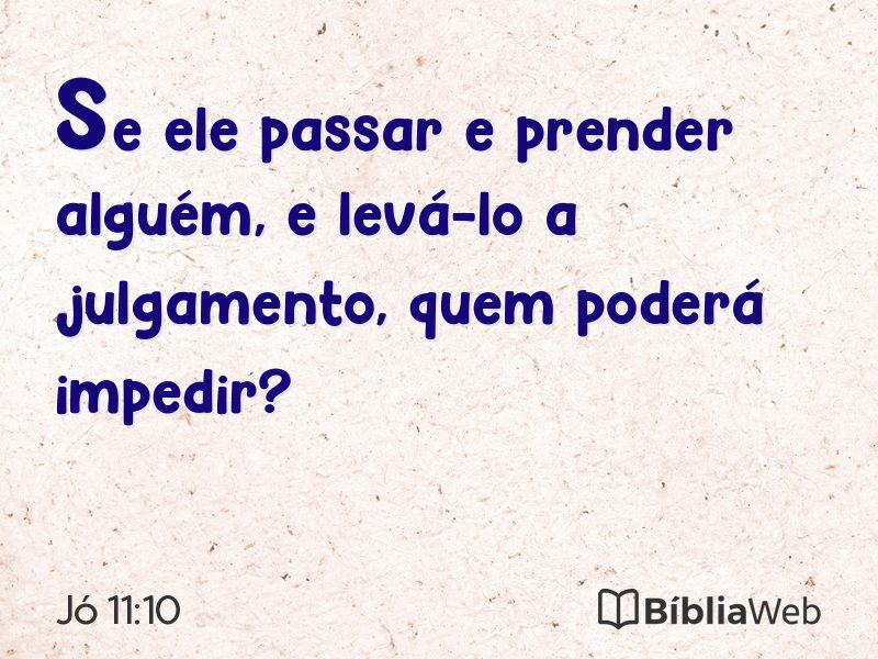 Jó 11:10 em imagem para compartilhar