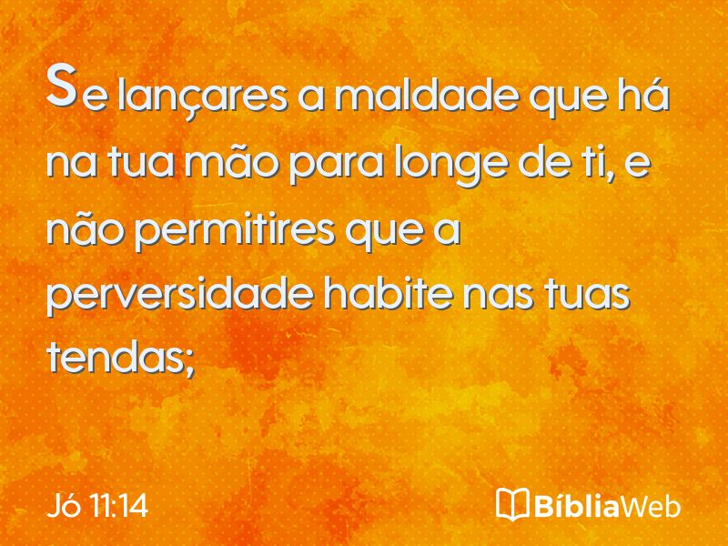 Jó 11:14 em imagem para compartilhar