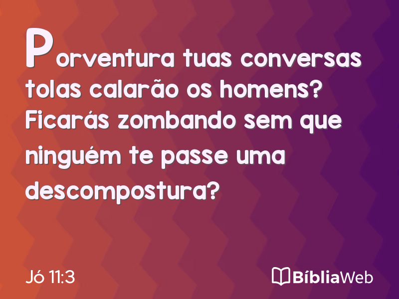 Jó 11:3 em imagem para compartilhar