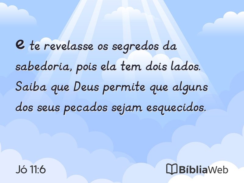 Jó 11:6 em imagem para compartilhar