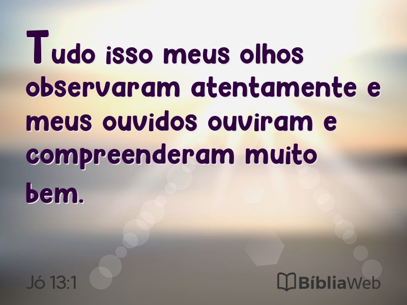 Jó 13:1 em imagem para compartilhar
