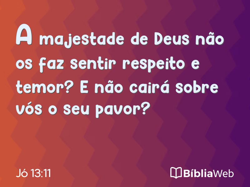 Jó 13:11 em imagem para compartilhar