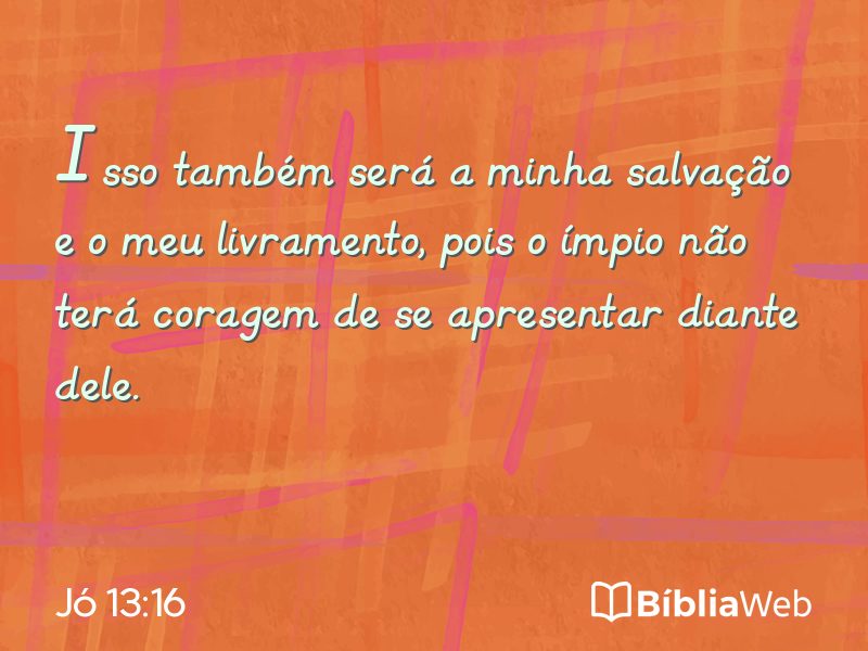 Jó 13:16 em imagem para compartilhar