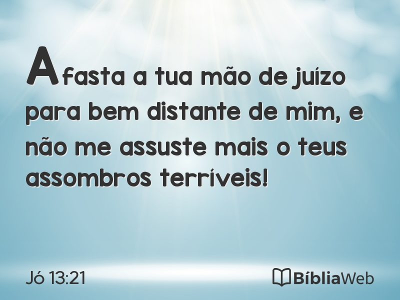 Jó 13:21 em imagem para compartilhar