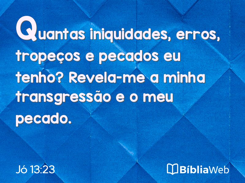 Jó 13:23 em imagem para compartilhar