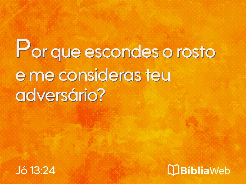Jó 13:24 em imagem para compartilhar