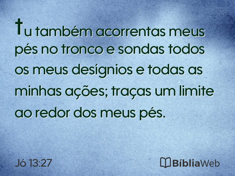 Jó 13:27 em imagem para compartilhar