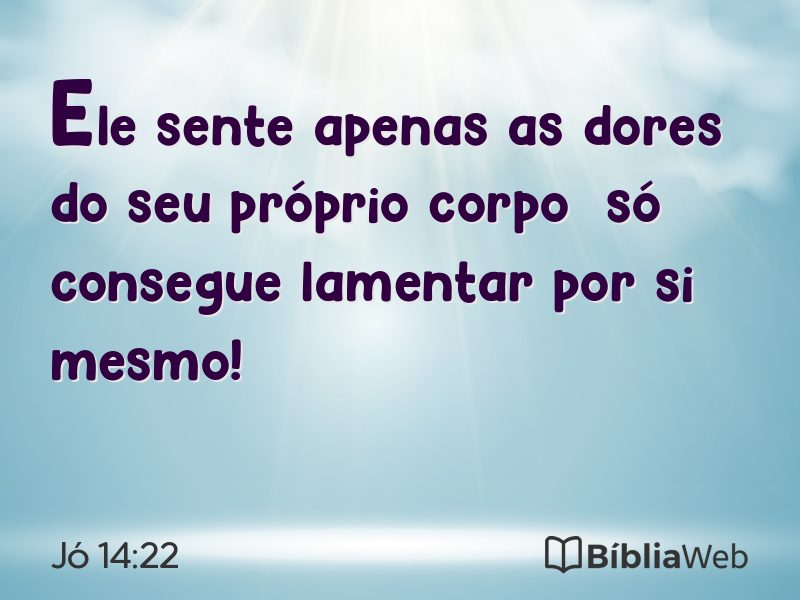 Jó 14:22 em imagem para compartilhar