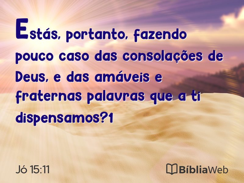 Jó 15:11 em imagem para compartilhar