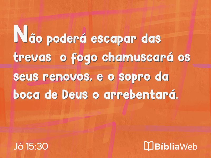Jó 15:30 em imagem para compartilhar