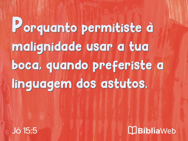 Jó 15:5 em imagem para compartilhar